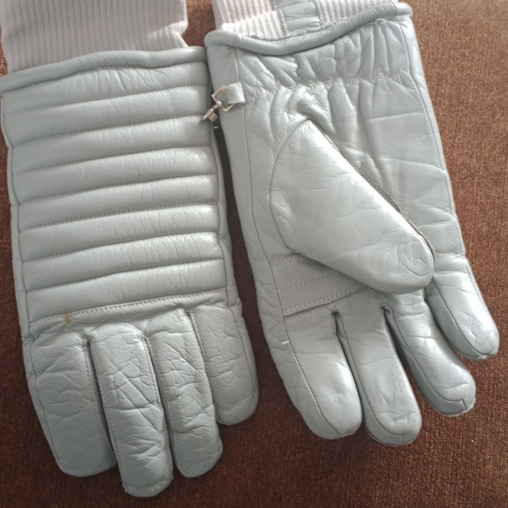 Men's Light Gray Leather Gloves